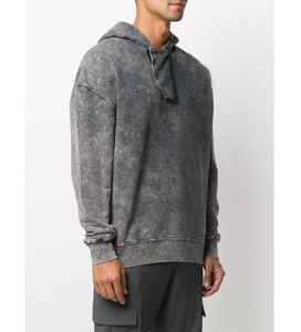 เสื้อมีฮู้ดสำหรับผู้ชายเสื้อสเวตเตอร์ซักด้วยกรดผ้าฝ้าย - Product Image 5