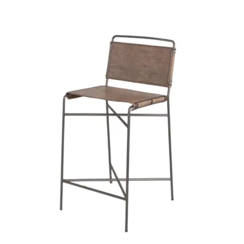 Современный винтажный коньяк из кожи и деревенской трубы, металлический барный стул в стиле авиатора, материал лучшего качества