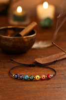 7 Chakras d'énergie faits à la main réglable Boho Bracelet perlé fin coloré mauvais œil pour la Protection et le Style grand cadeau pour fille