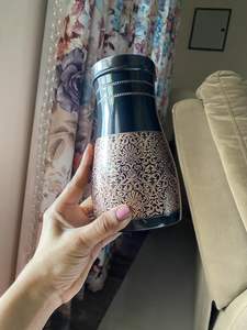 Thermos au design vintage, thermos gravé de fleurs, flacon en métal gaufré, thermos à café élégant, thermos à motif rétro - Product Image 5