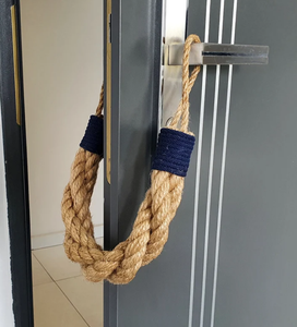 Bouchon d'animal de porte-Accent (Wrap) Navy Rope Stop Thick Rope-Tressé Chunky Jute Rope - Nautical Decor - Product Image 2