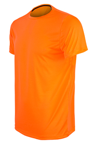 T-shirt col rond pour homme 140 g/m² 100 % micro-polyester couleur orange néon - Product Image 4