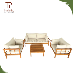 Ensemble de canapés en bois massif fabriqué au Vietnam, mobilier moderne convertible intérieur/extérieur pour hôtel et villa, utilisation en jardin - Product Image 3