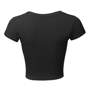 Cómoda Camiseta corta de algodón para mujer, Camiseta estampada de manga corta para verano, ropa de calle informal a la moda - Product Image 5