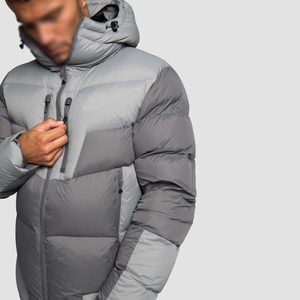 High Quality Custom Men's <b>Padded</b> Puffer <b>Jacket</b> New Design Crew Neck Winter <b>Waterproof</b> Pockets Front Polyester High Street Style - Product Image 4