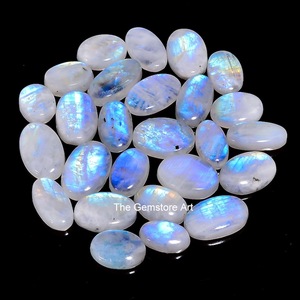 100% cabujones de piedra lunar arcoíris de Fuego Azul Natural a granel para la fabricación de joyas pulidas a mano al por mayor de piedras preciosas OEM - Product Image 2
