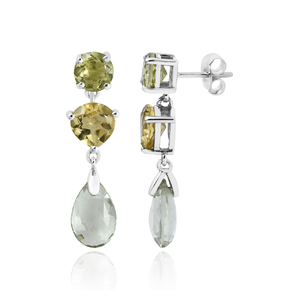 Boucles d'oreilles en pierres précieuses multicolores en argent sterling 925 fabrication de boucles d'oreilles en pierre d'améthyste bijoux en gros - Product Image 3