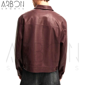 เสื้อแจ็กเก็ตหนังสำหรับผู้ชายสไตล์ไม่เหมือนใครสำหรับผู้ใหญ่พิมพ์โลโก้ตามสั่งสไตล์คอตั้งออกแบบได้ตามต้องการสำหรับฤดูหนาว - Product Image 2