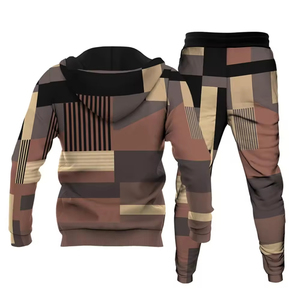 Ensemble de survêtement décontracté pour homme, deux pièces, à capuche, coupe ajustée, pour l'hiver - Product Image 3