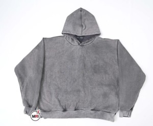 Venta al por mayor de calidad premium 100% algodón polar lavado ácido gris Sudadera con capucha transpirable diseño personalizado streetwear - Product Image 6