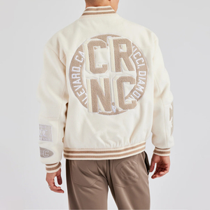 High Quality <b>Thin</b> Custom Logo Baseball Varsity <b>Jacket</b> for <b>Men</b> OEM Fashionable Loose Chenille Patches Winter Hot Sale High Street - Product Image 4