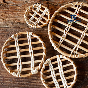 Recién llegado, manteles individuales de ratán redondos hechos a mano rústicos, manteles resistentes al calor para una configuración de comedor elegante - Product Image 4