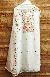 Broderie Pura Organza et soie pure avec dupatta costume de robe pour femmes - Product Image 2