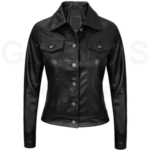 GUANTES Stand Collar Cremallera Bike Riders Chaqueta Mujer Ciudad Nueva Chaqueta de cuero Ropa personalizada Cuero de vaca genuino - Product Image 3