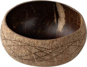 Bol à smoothie au coco sculpté à la main, motif rivière, pour aliments chauds et froids, vaisselle durable, vente en gros - Product Image 5