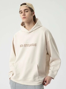 2024 meilleure vente hommes pull Style à capuche hiver chaud 100% coton polaire thermique sweats à capuche avec broderie automne uni teint - Product Image 5