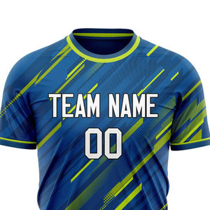 เสื้อเจอร์ซีย์ฟุตบอลพิมพ์ลายใส่สบายผ้าโพลีเอสเตอร์100% ป้องกันแบคทีเรียบริสุทธิ์สำหรับฤดูร้อน - Product Image 3