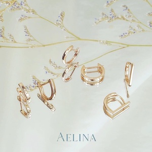 ต่างหูรูปทรงตัว D ที่มีสไตล์หรูหราเครื่องประดับสีชมพูทอง9K ช่วยยกระดับลุคแฟชั่นของคุณด้วยความเย้ายวนใจในชีวิตประจำวัน - Product Image 4