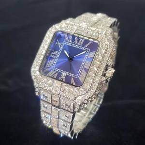 Relojes de Lujo Premium para Hombre con Esfera Cuadrada de Cuarzo, Estilo de Dibujos Animados, Gemas de Moissanita VVS Color D, Aspecto Elegante y Prestigioso, Calidad de Primera Categoría - Product Image 6