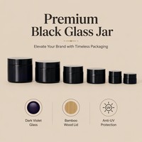 Soins de la peau personnalisables couvercles de bocaux en verre violet foncé noir UV nouvelles tailles de modèle 10g 15g 30g 50g 100g 150g 200g pour crème pour le visage