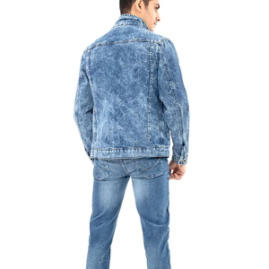 Veste Streetwear décontractée coupe ajustée en denim vintage pour hommes, vêtements d'extérieur d'automne écologiques et respirants à manches longues - Product Image 2