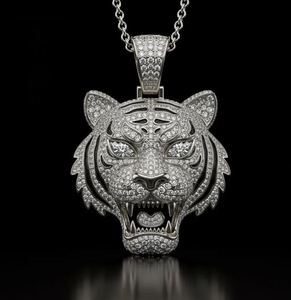 Personalizable Iced Out Tiger Face colgante redondo Micro Pave Hip Hop joyería con diamante regalo perfecto para los amantes del tigre - Product Image 3