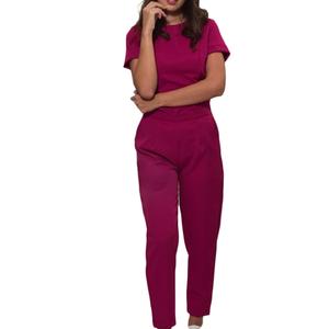 Médecin et infirmière uniforme hommes poche couleur unie à manches courtes col en v infirmière uniforme costume à la mode infirmière uniforme conception pour les femmes - Product Image 2