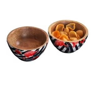 Tazón de Madera con Diseño Moderno y Adhesivo Esmaltado, Utensilio de Cocina Multiusos, Tazón para Comida, Ensaladas y Frutas - Product Image 6