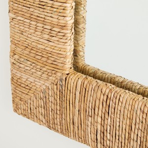 Miroirs muraux rectangulaires encadrés en jonc de mer, miroir décoratif sur pied pour la maison hôtel restaurant café support personnalisé - Product Image 5