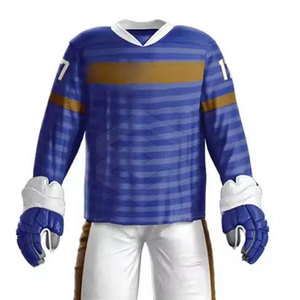 Uniforme de hockey sur glace 100% polyester Ensembles d'équipe personnalisés Maillot de sport de haute qualité avec logo personnalisé et design respirant - Product Image 6