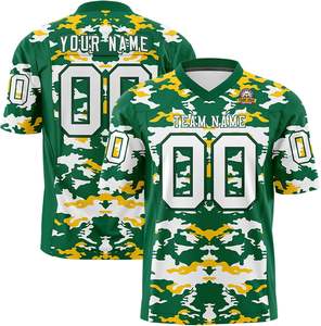 Personalizado Club Fútbol Jerseys Tackle Twill Nombre y Número Flexible Malla Tela OEM Directo de Fábrica - Product Image 1