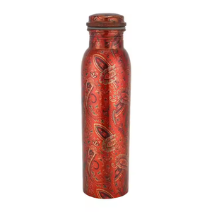 Meilleure bouteille d'eau en cuivre bouteille en cuivre écologique sport voyage ayurvédique avantage bouteille d'eau martelée 100% pure saine - Product Image 3