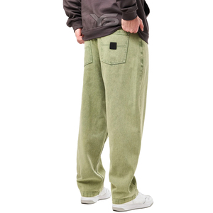 กางเกงยีนส์ทรงตรงเอวสูงเคลือบสีเขียวเท่ไฮสตรีทเอวสูงไซส์ใหญ่พิเศษ - Product Image 2