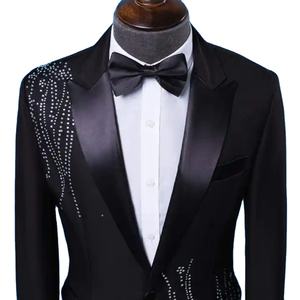 Costume de mariage formel pour homme, 2 pièces, veste et pantalon, col en V, deux boutons, coupe classique, imprimé, grande taille, 2026 - Product Image 5