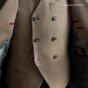 A Three-Piece Tailored Men's <b>Suit</b> in Tobacco from the Natural Color Collection, Vietnam. - Product Image 4