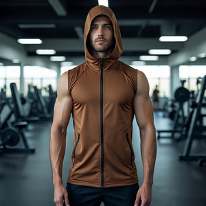 <b>Men</b> <b>Muscle</b> Hoodie <b>Vest</b> Sleeveless T Shirt With Hood Summer <b>Men's</b> Fitness Gym Workout Bodybuilding Singlets Hoodie Male - Product Image 1