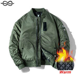 Veste bombardier classique pour hommes automne et hiver à manches longues manteau de pilote de vol épais Style Baseball coupe-vent Couple décontracté - Product Image 4