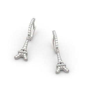 ต่างหูแฟชั่นทรงห้อยรูปหอไอเฟลทำจากเงินสเตอร์ลิงของเจลิยา - Product Image 3