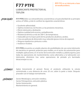 Spray lubrificante professionale in PTFE F77 400ml. (Faren 968003) - Product Image 2