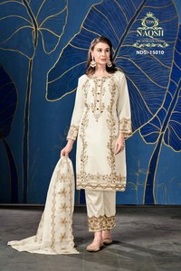 2024 dernier filet de soie brodé Shalwar Kameez Plazzo Sharara robe femmes longue fête porter costume mariages en gros usine - Product Image 3