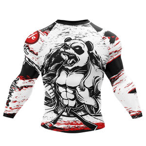 Prix de gros d'usine, logo personnalisé, t-shirt de compression pour homme, rashguard MMA, NO GI Grappling Jiu Jitsu BJJ Rashguard 2026 - Product Image 3