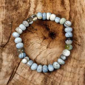 Boulder Opale Perlé Bracelet 8mm Lisse Pierres Précieuses Perles Rondes Stretch Bijoux pour Femmes Boho À La Mode Style Cadeau En Gros - Product Image 5