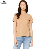 100% coton dames été à manches courtes T-Shirt haute qualité imprimé respirant décontracté hauts personnalisé Fine motif tricoté