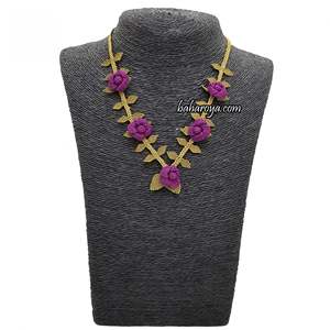 Goncagül Kolye Mor Collar de moda İğne Oyası - Product Image 1