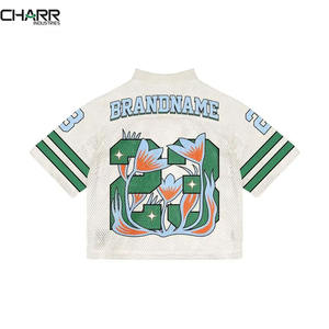 Custom Made Luxury Streetwear Oversized V Neck Soccer <b>Cropped</b> Boxy <b>Cropped</b> T Shirt Mesh Football Jersey for <b>Men</b> - Product Image 4