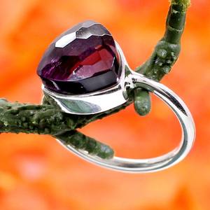 Anillo de Plata de Ley 925 romántico al por mayor, piedra preciosa en forma de trillón, corte liso, platino, chapado en rodio, joyería fina, ajuste de incrustaciones de rodio - Product Image 3