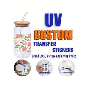 Adhesivo de claridad Premium resistente a la temperatura, selecciones de patrones múltiples, pegatinas de transferencia UV de copa de vidrio - Product Image 3