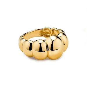 Jeulia Trendy Gold <b>Dome</b> <b>Ring</b>-Sterling Silver with Zircon Rose Gold & Rhodium Plated 18K Gold Tone - Product Image 1