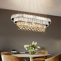 Lampe de salle à manger en cristal pendentif de haute qualité simple personnalité créative moderne salle à manger pendentif bar lustre en cristal rectangulaire