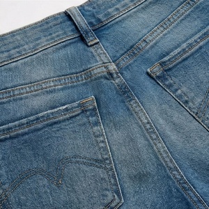 Custom Logo <b>Women</b> Trendy High Waisted Customized Color Denim <b>Jeans</b> Flat Front Straight Soft Stretchable Casual Fit Vintage Pant - Product Image 5